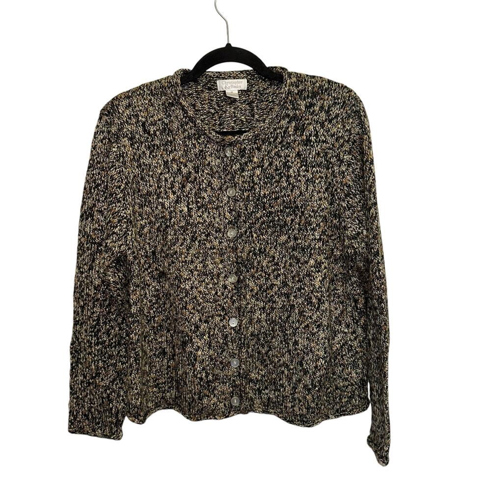 Christopher & Banks Marled Knit Cardigan Button Front Medium